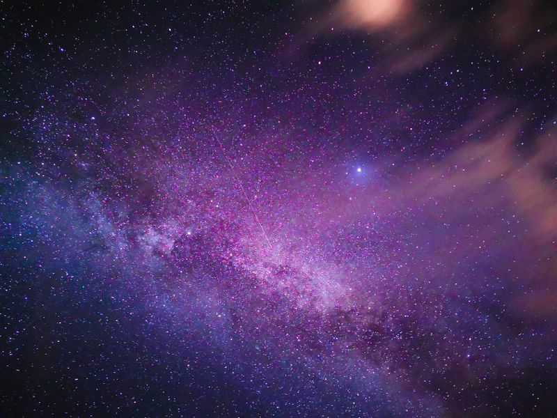 The Milky Way in violet and blue