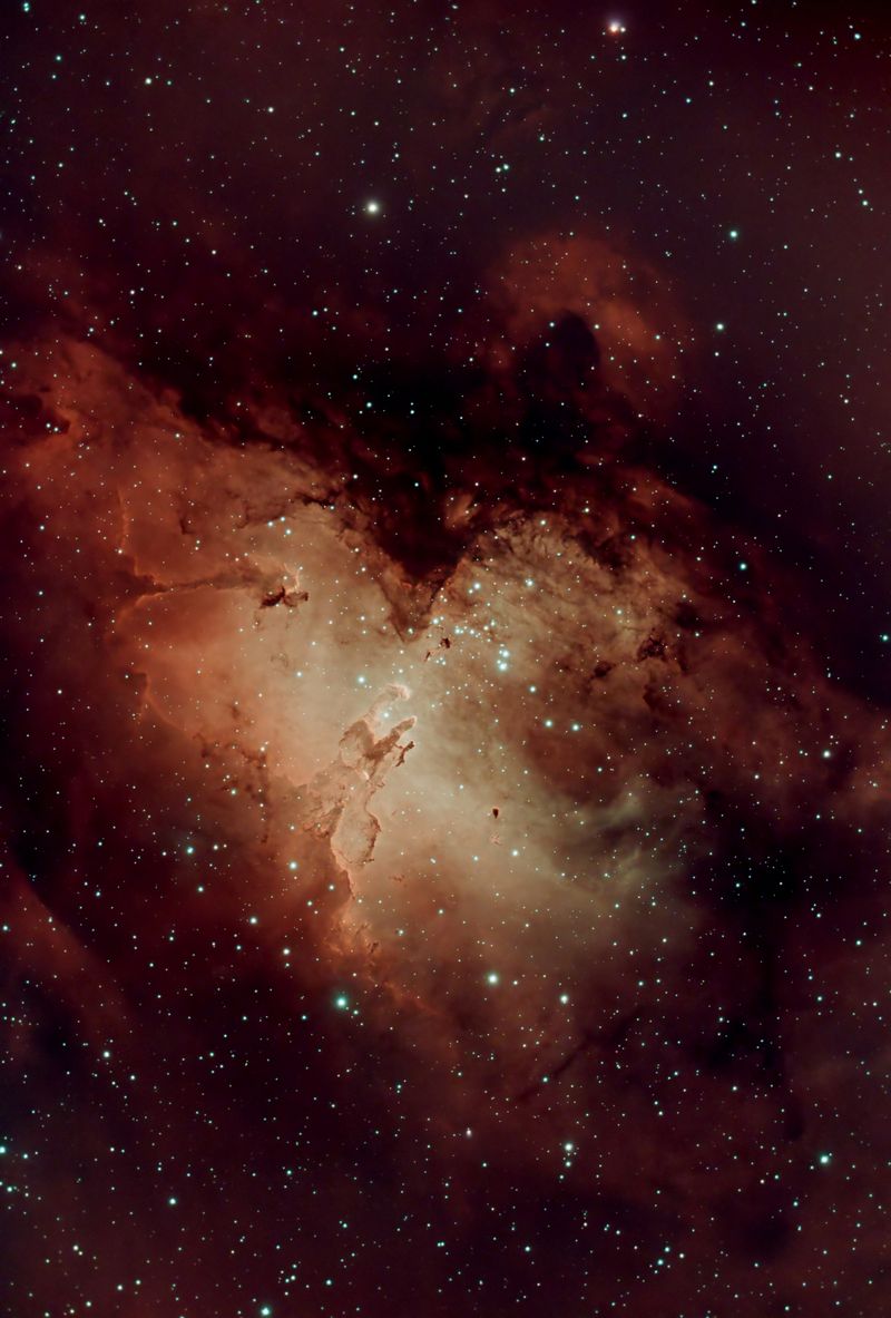 The Eagle Nebula in rust and gold