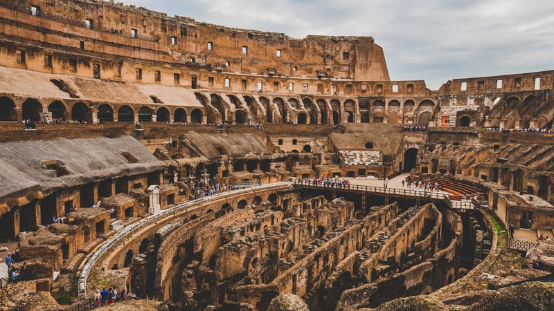 Inside the Colosseum's arena floor
